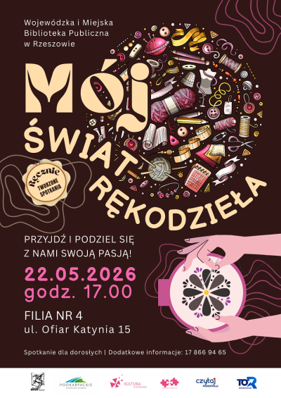Grafika promująca spotkanie M&oacute;j świat rękodzieła